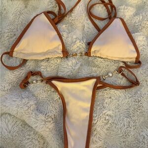 SHEIN Brown and Cream Bikini Set